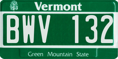 VT license plate BWV132