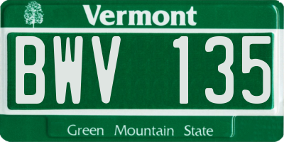 VT license plate BWV135