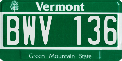 VT license plate BWV136