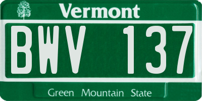 VT license plate BWV137