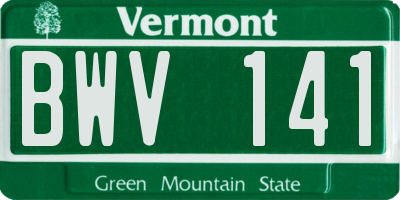 VT license plate BWV141