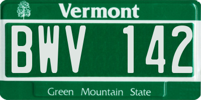 VT license plate BWV142