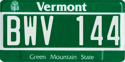 VT license plate BWV144