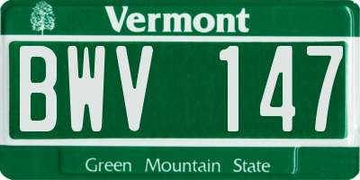VT license plate BWV147