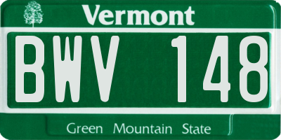 VT license plate BWV148