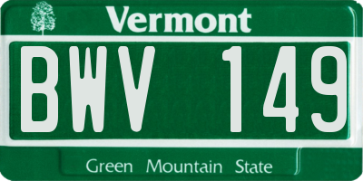 VT license plate BWV149
