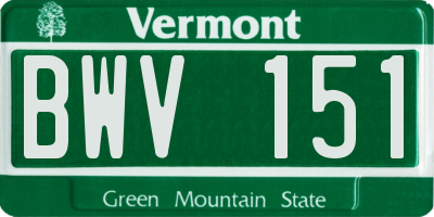 VT license plate BWV151