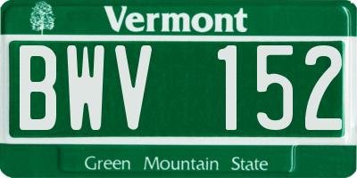 VT license plate BWV152