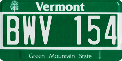 VT license plate BWV154