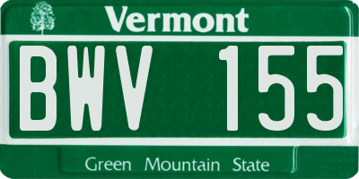 VT license plate BWV155