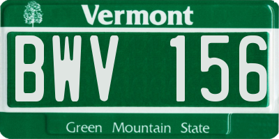 VT license plate BWV156