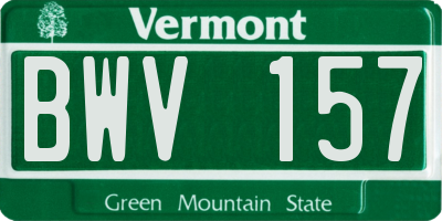 VT license plate BWV157