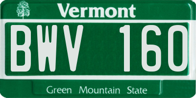 VT license plate BWV160
