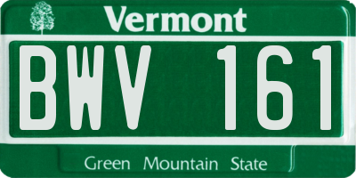 VT license plate BWV161