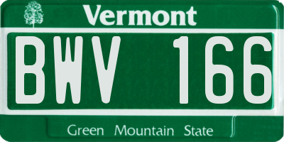 VT license plate BWV166