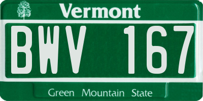 VT license plate BWV167