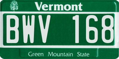 VT license plate BWV168