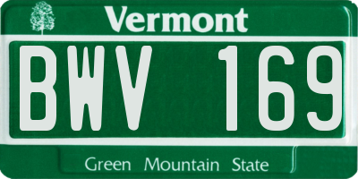VT license plate BWV169