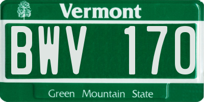 VT license plate BWV170