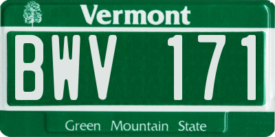 VT license plate BWV171