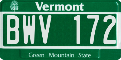 VT license plate BWV172