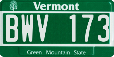 VT license plate BWV173