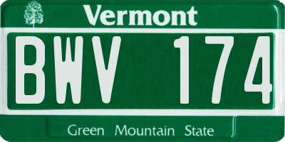 VT license plate BWV174