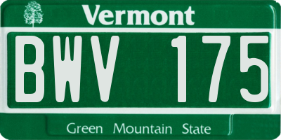 VT license plate BWV175