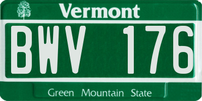 VT license plate BWV176