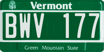 VT license plate BWV177