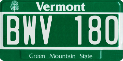 VT license plate BWV180