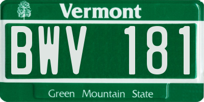 VT license plate BWV181