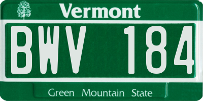 VT license plate BWV184