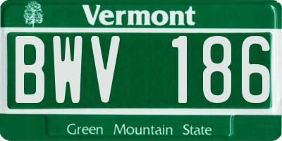VT license plate BWV186