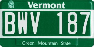 VT license plate BWV187