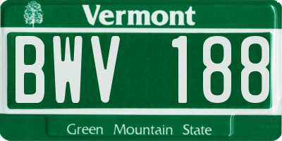 VT license plate BWV188