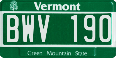 VT license plate BWV190