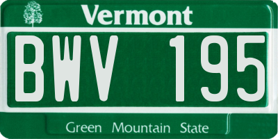 VT license plate BWV195