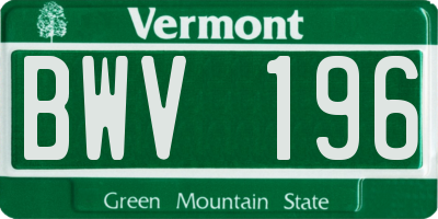 VT license plate BWV196