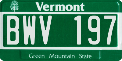 VT license plate BWV197