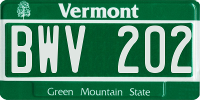 VT license plate BWV202