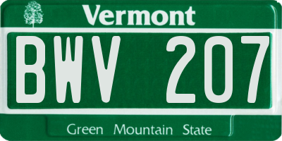 VT license plate BWV207