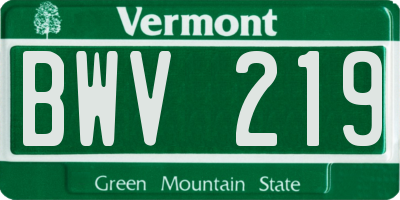 VT license plate BWV219