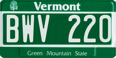 VT license plate BWV220