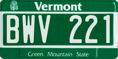 VT license plate BWV221