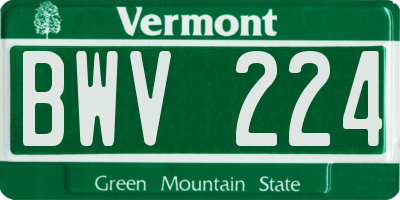 VT license plate BWV224