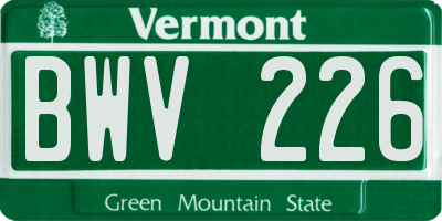 VT license plate BWV226