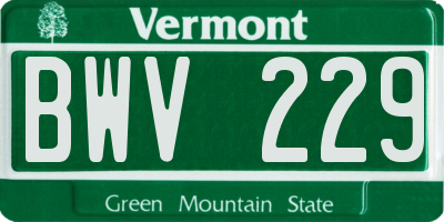 VT license plate BWV229