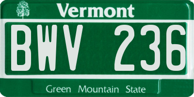 VT license plate BWV236
