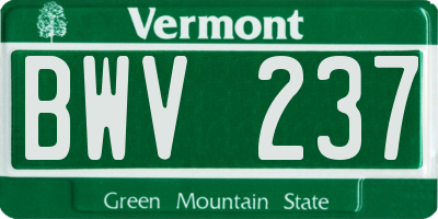 VT license plate BWV237